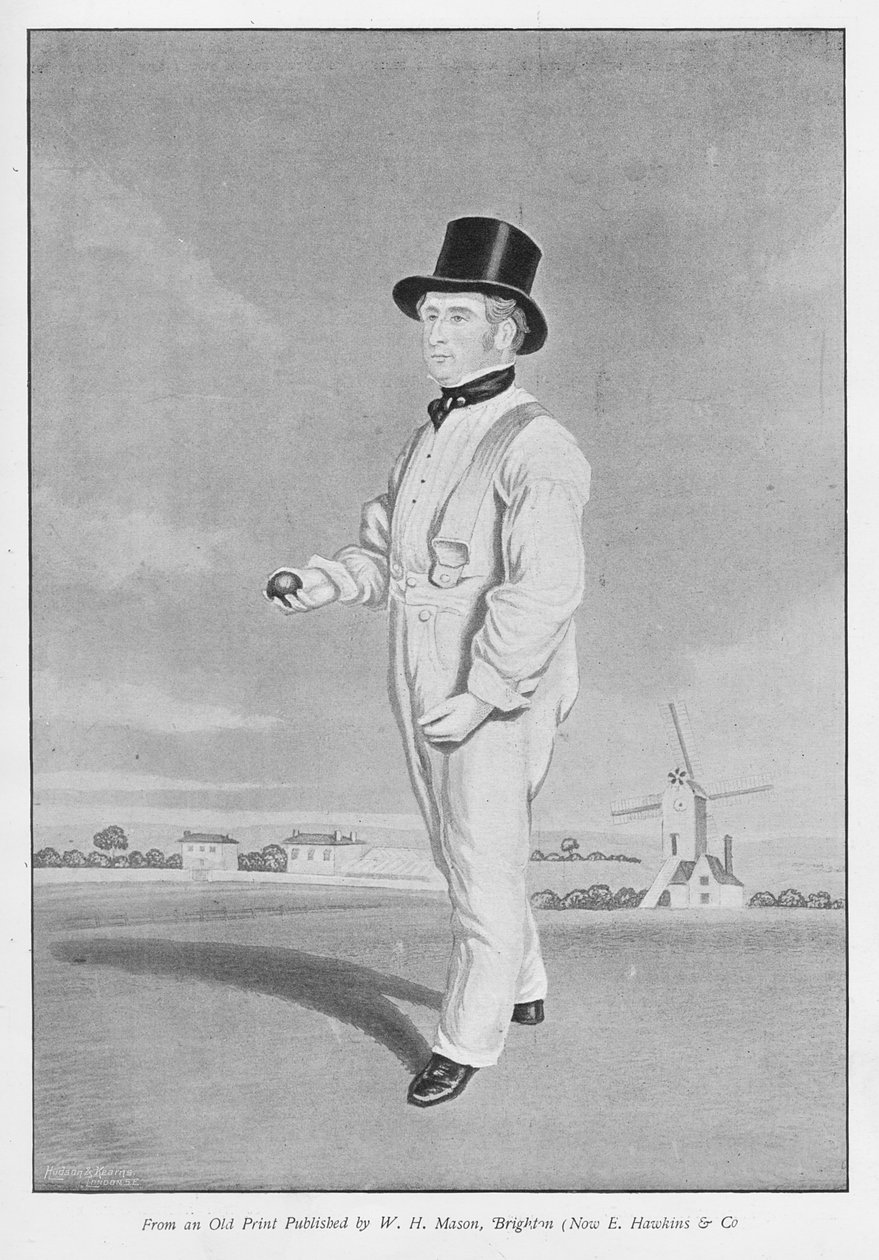 Old Lillywhite, fra et gammelt tryk udgivet i Famous Cricketers and Cricket Grounds, udgivet af Hudson og Kearns, 1895 af English School