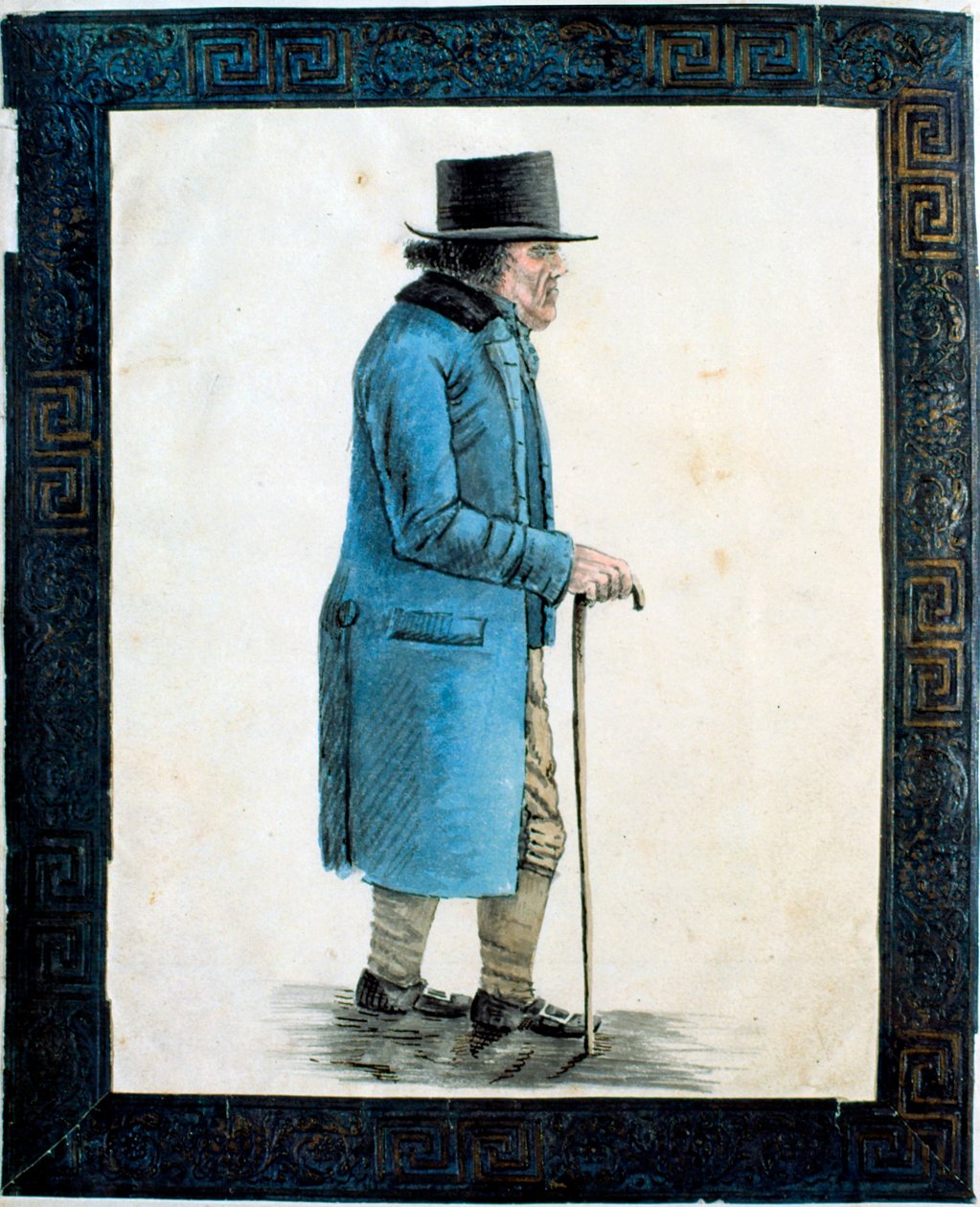 Old Man (akvarel på papir) af English School