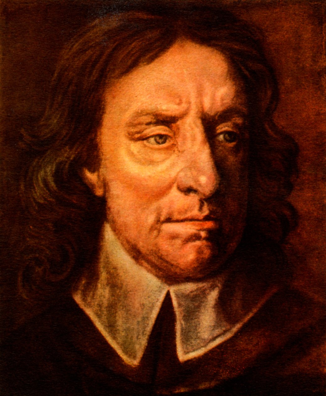 Oliver Cromwell, engelsk militær og politisk leder (print) af English School