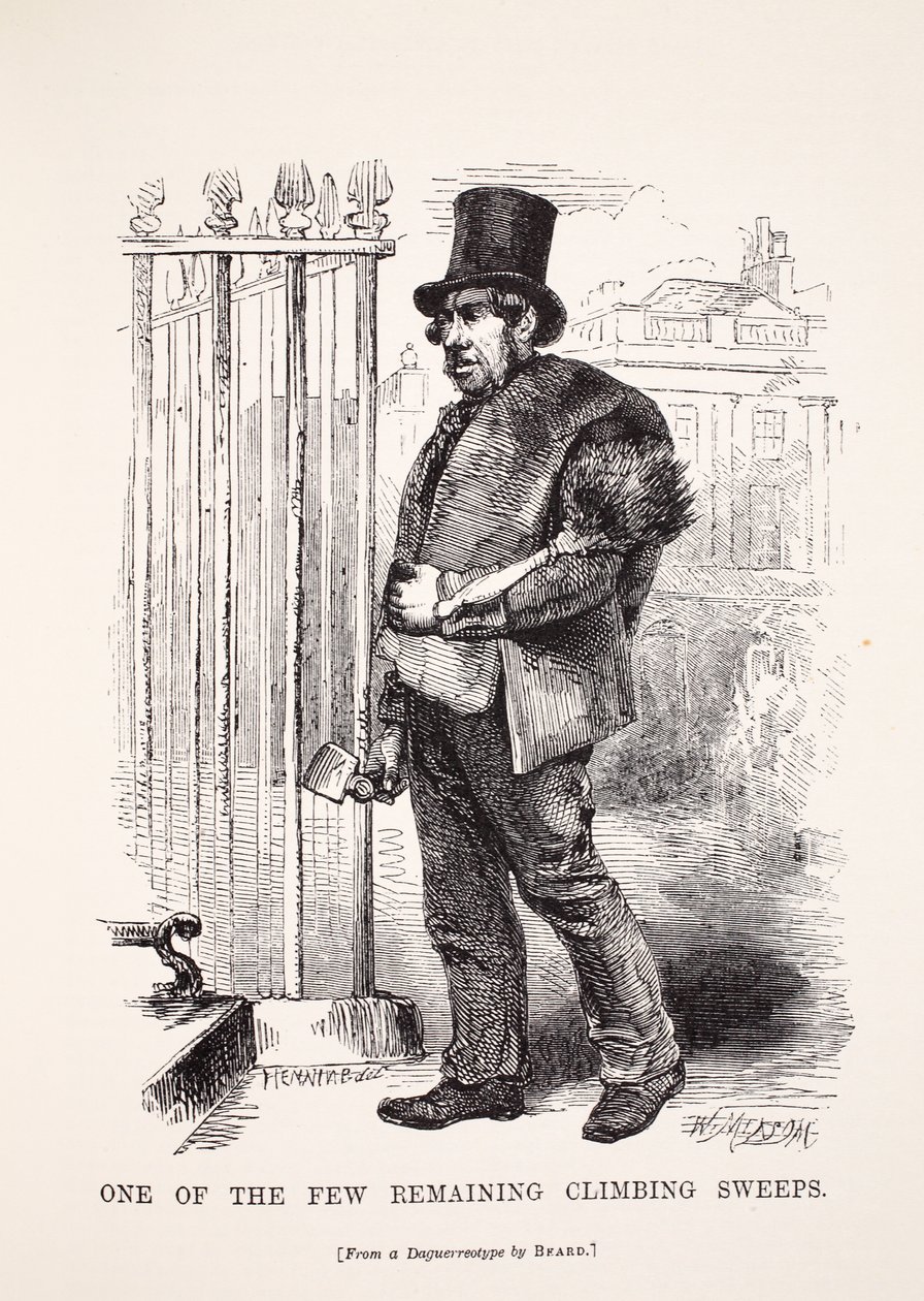 En af de få tilbageværende skorstensfejere, fra daguerreotypiet af Richard Beard, illustration fra London Labor og London Poor af Henry Mayhew, pub. 1862 af English School