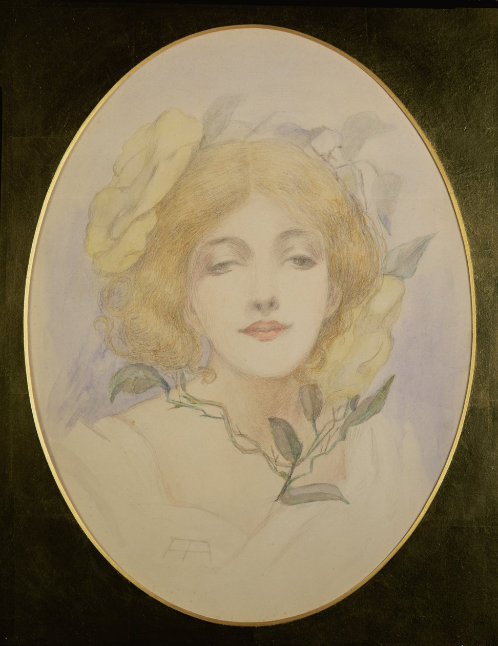 Ophelia, ca. 1890 (akvarel på papir) af English School