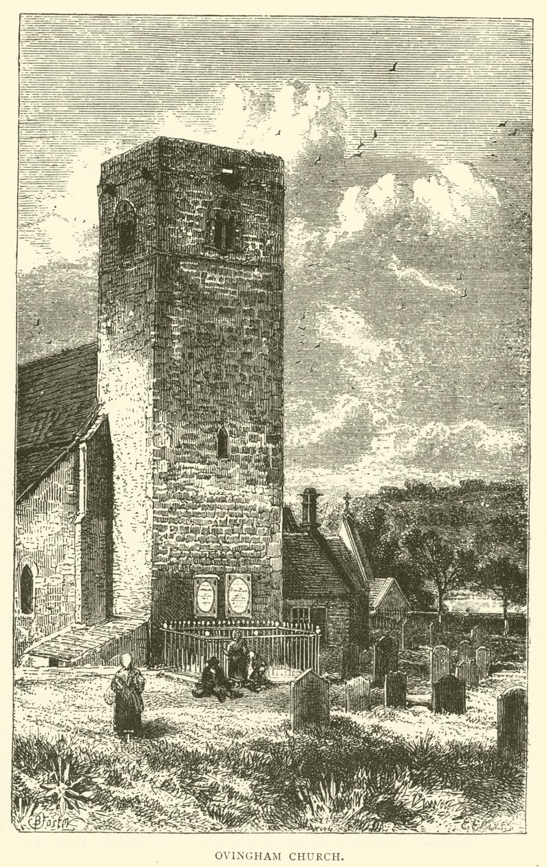 Ovingham Kirke (gravering) af English School