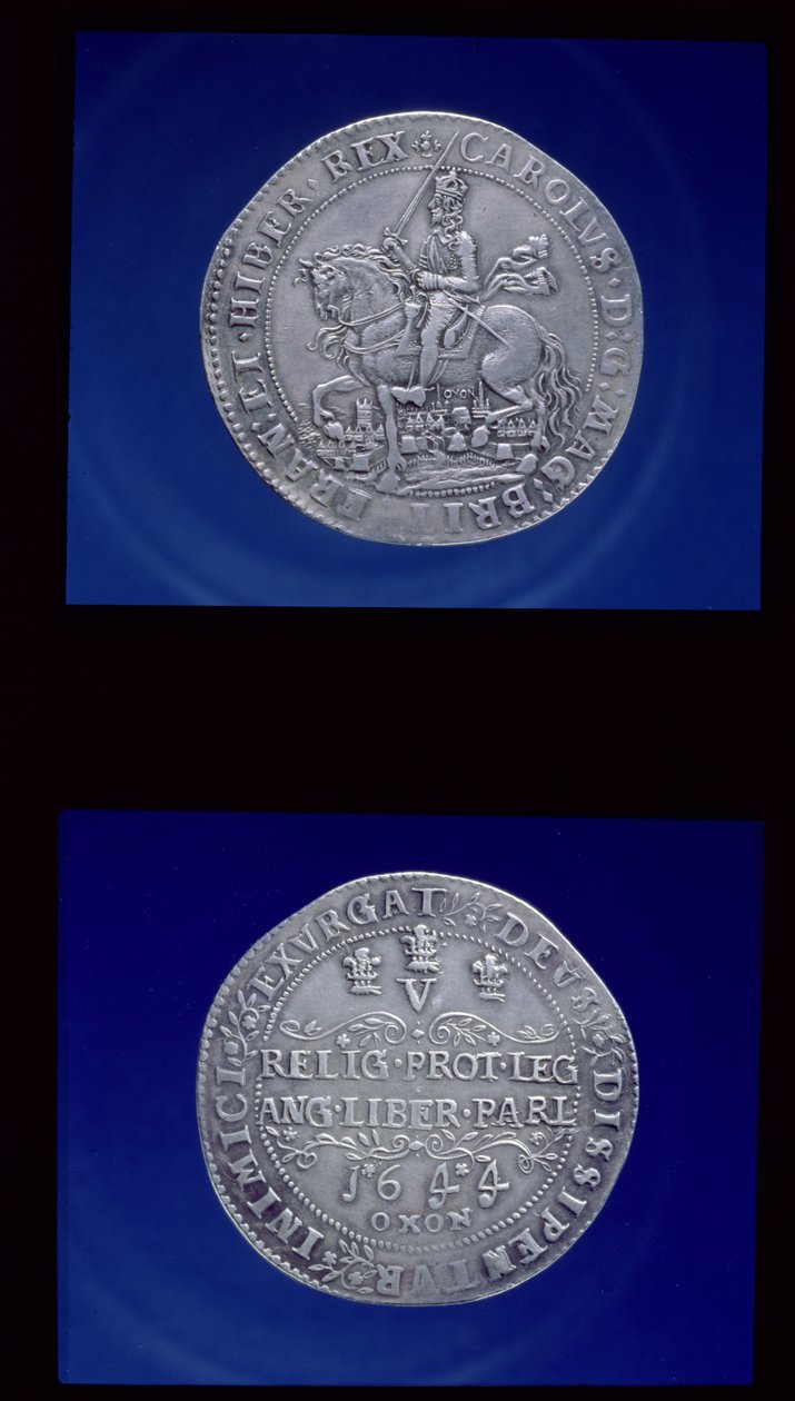 Oxford Crown of King Charles I, 1644 (sølv) af English School