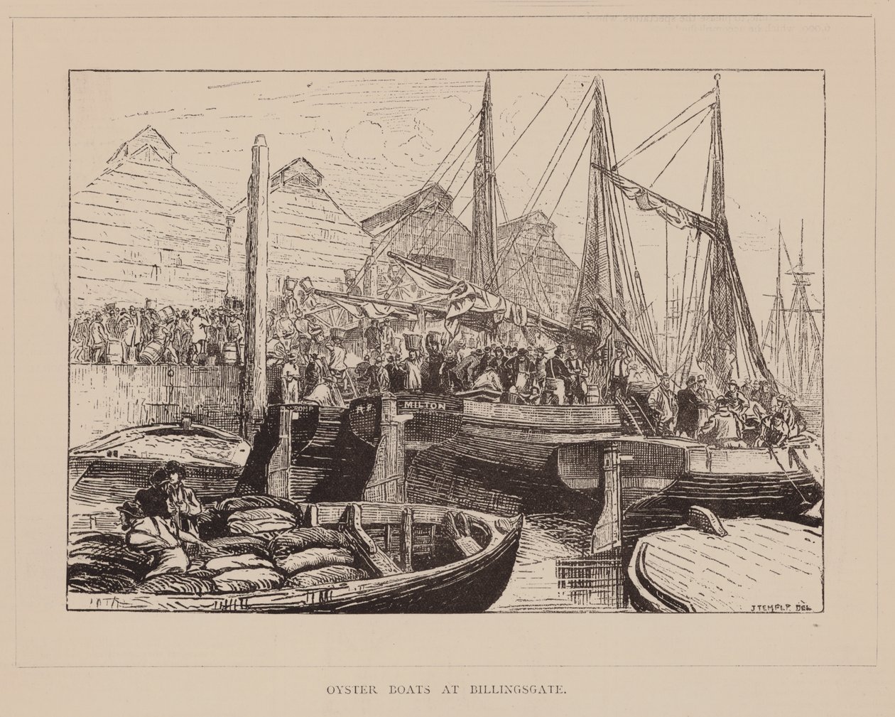 Østersbåde ved Billingsgate (kobberstik) af English School