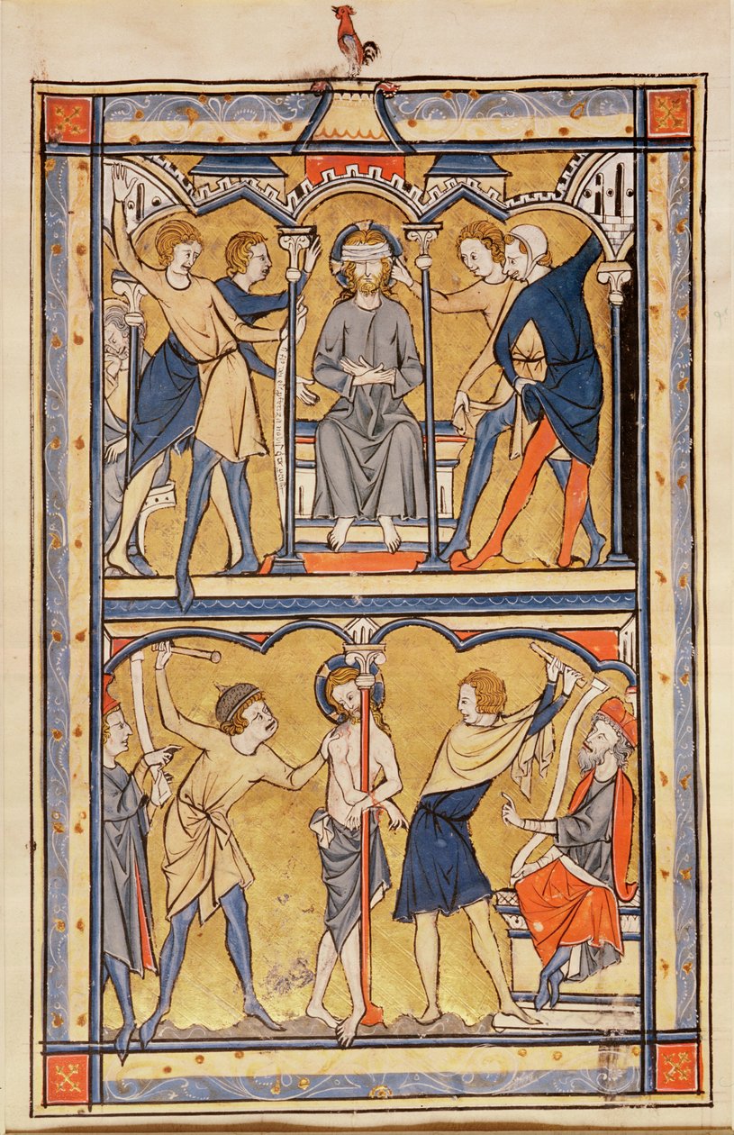 Side fra en psalter, ca. 1270 (tempera på vellum) af English School