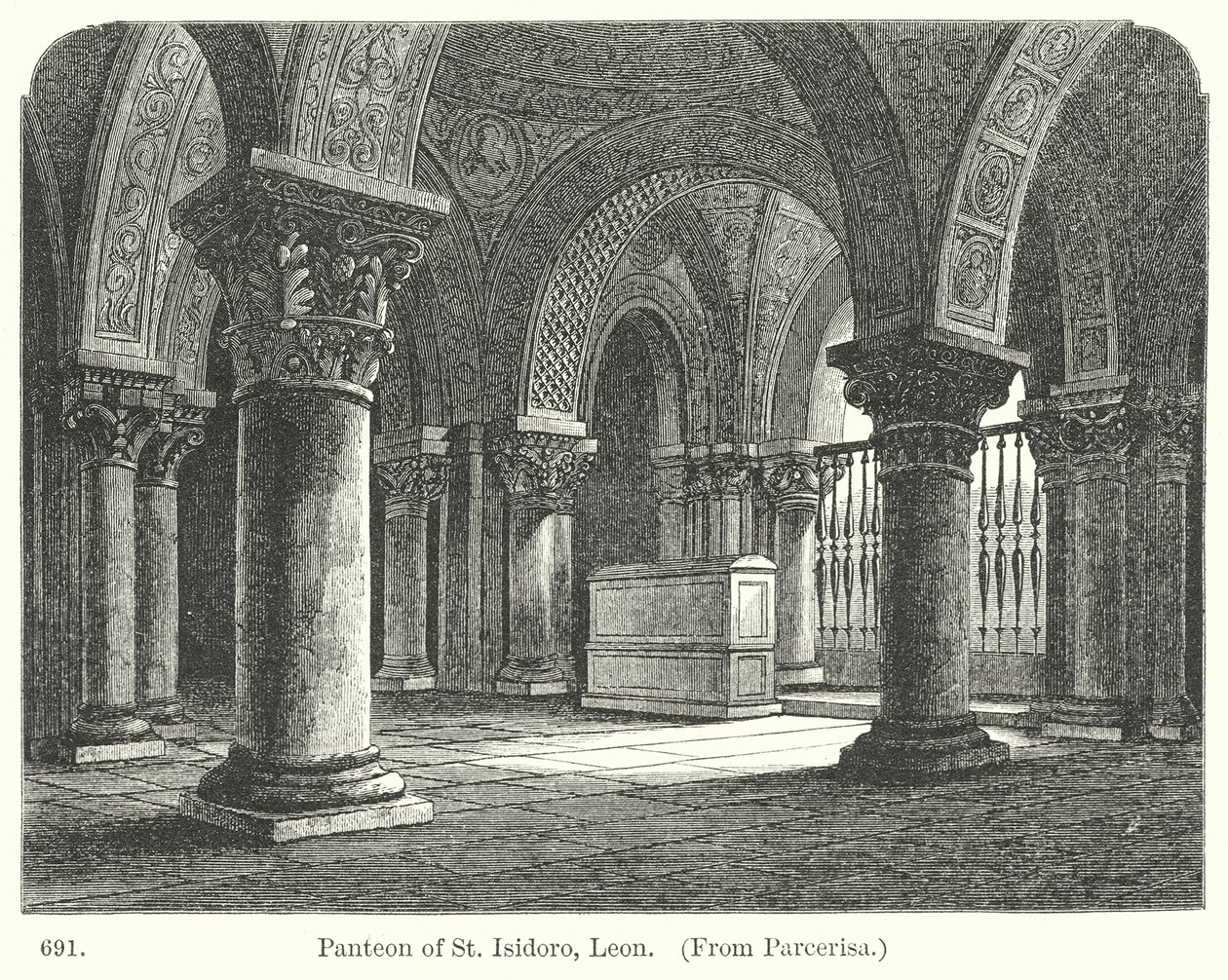 Panteon af Sankt Isidoro, Leon (kobberstik) af English School