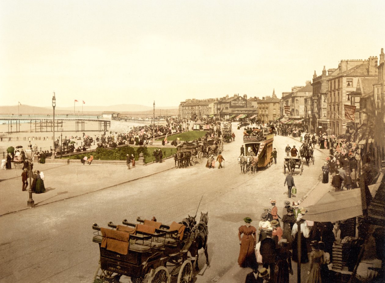 Parade mod vest, Morecambe (håndfarvet foto) af English School