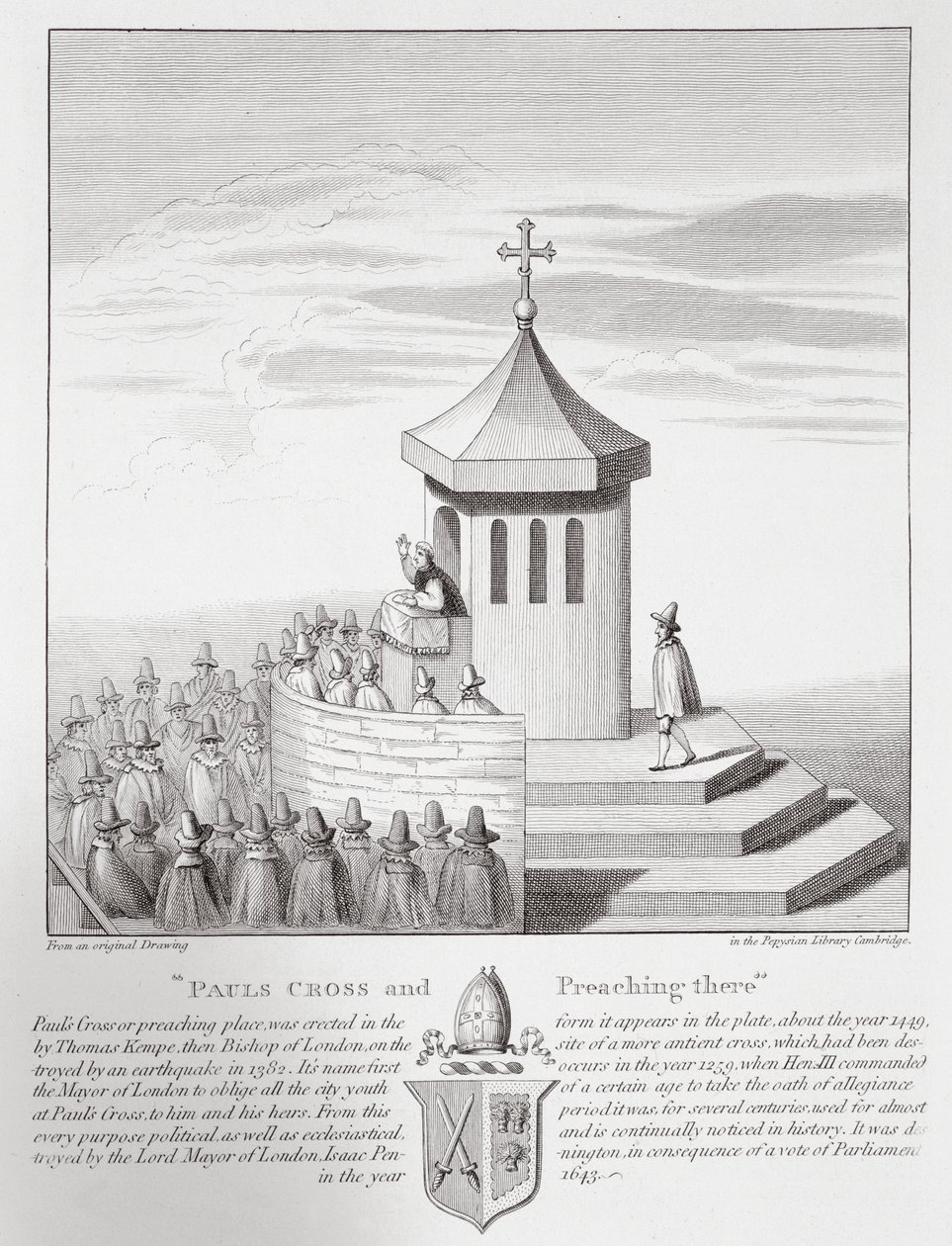 Pauls Cross and Preaching there, 1809 af English School