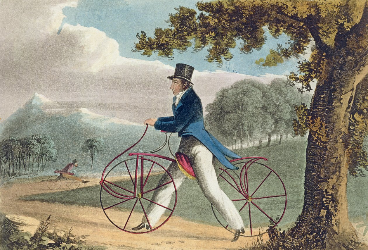 Fodgænger Hobbyhest, fra Ackermanns Repository of Arts, 1819 af English School