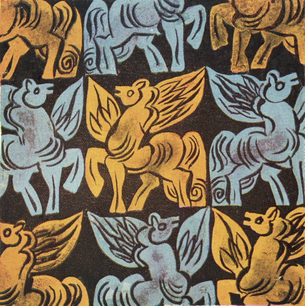 Pegasus design, muligvis Arts and Crafts Movement (blæk på papir) af English School