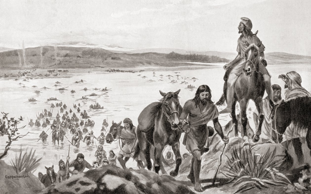 Frygiere, der krydser Bosporusområdet fra Europa til Asien, fra Hutchinson