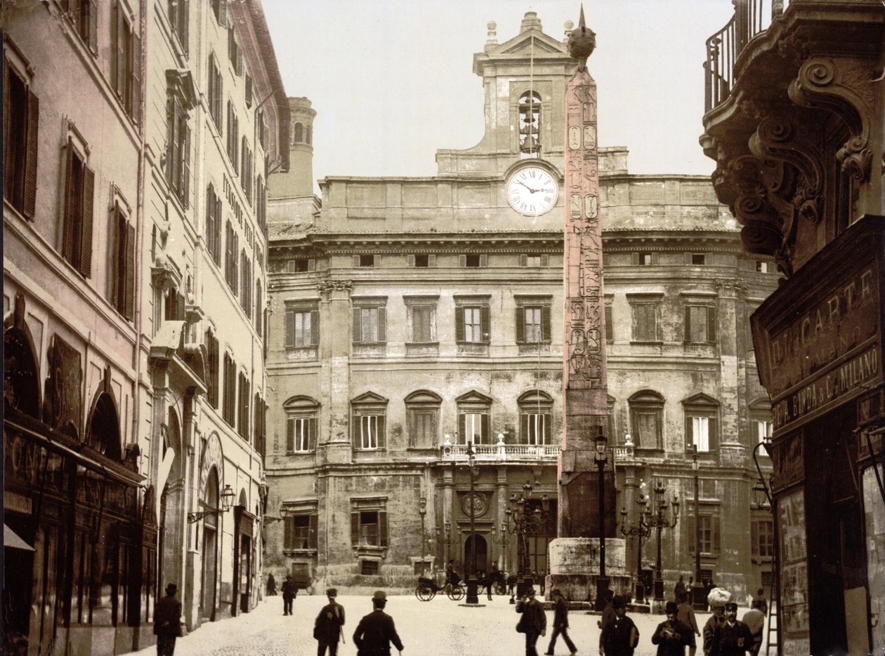 Piazza di Monte Citorio, Rom (håndfarvet foto) af English School