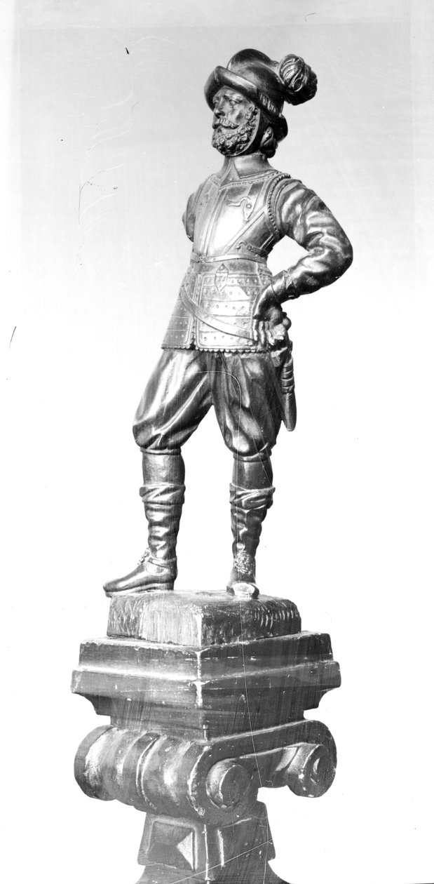 Pikeman, 1638 (udskåret træ) af English School