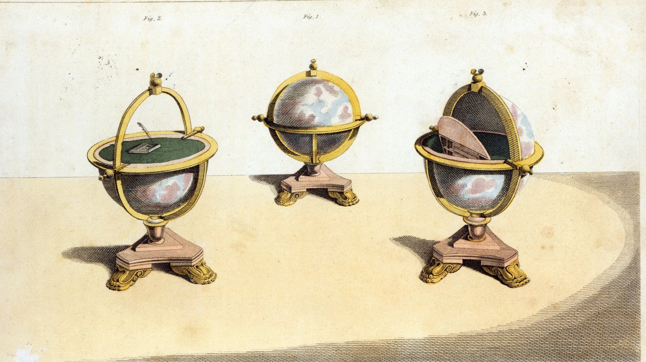 Pitts Cabinet Globe Skrivebord, pl. 14 i Ackermanns Kunstarkiv, pub. 1 februar 1810 af English School