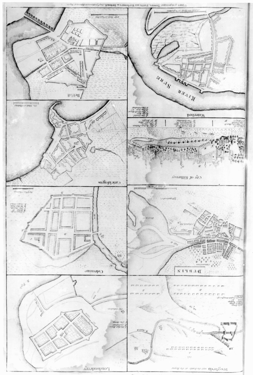 Planer af princippet Towers, Forts and Harbors i Irland af English School