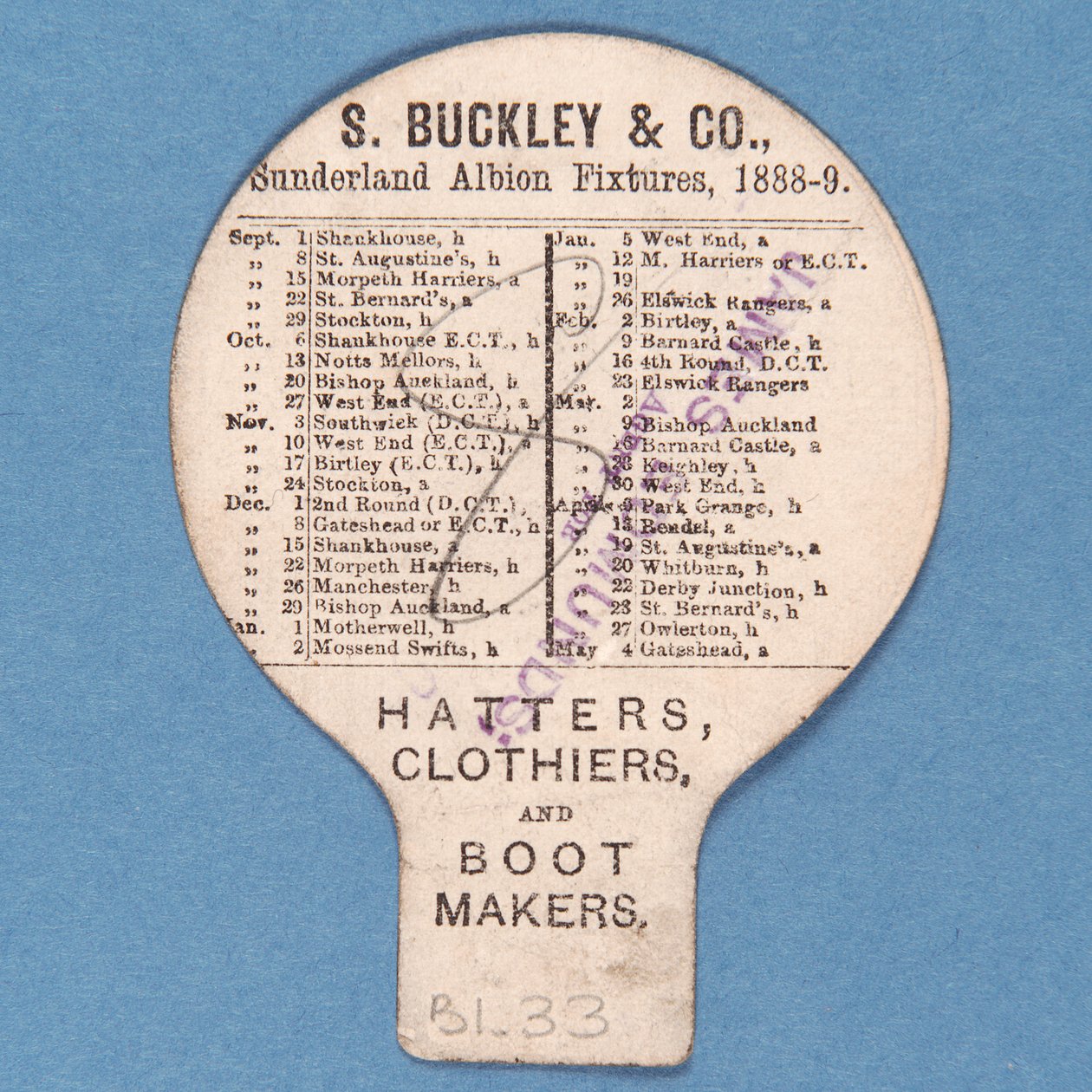 Spil Up Albion, Buckley for Hats af English School