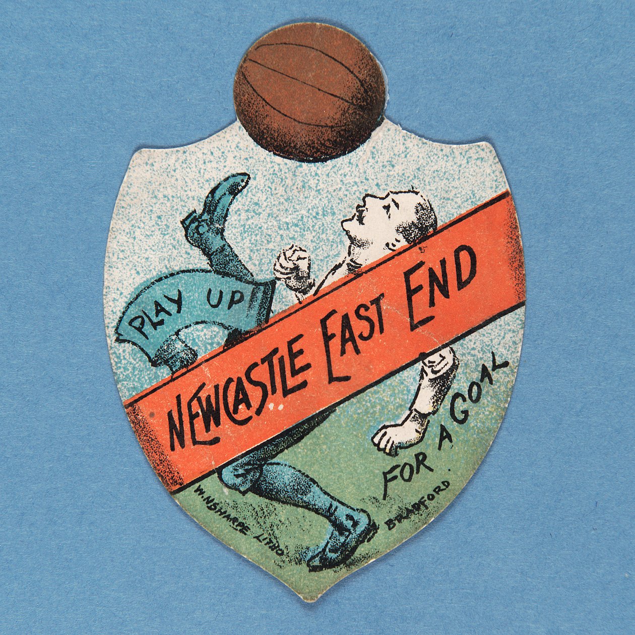 Spil Newcastle East End for et mål, Baines-kort i form af et skjold, 1880-89 af English School