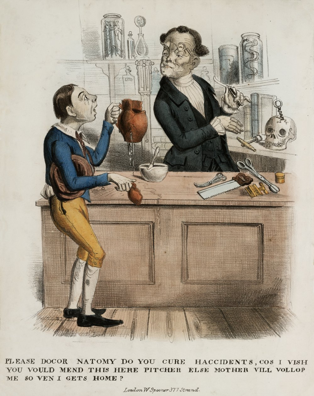 Please Doctor Anatomy, Do you Cure Accidents..., 1830-39 af English School
