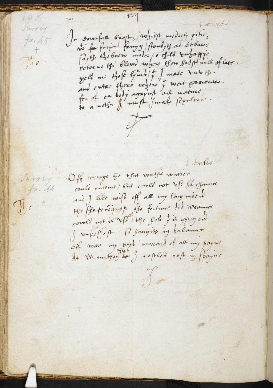 Digte af Sir Thomas Wyatt, f.54v, c.1530-39 (blæk på papir) af English School