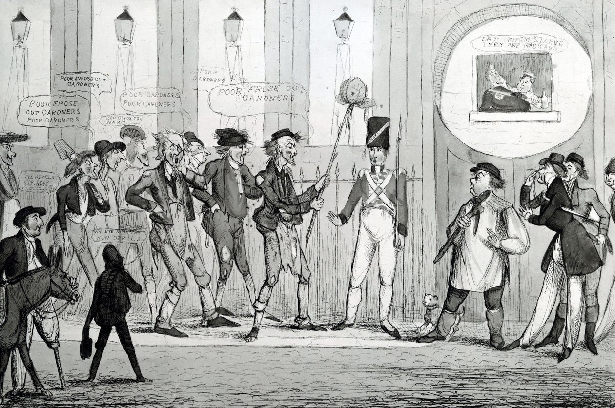 Fattige frøs ud af Gardners, 1820 af English School