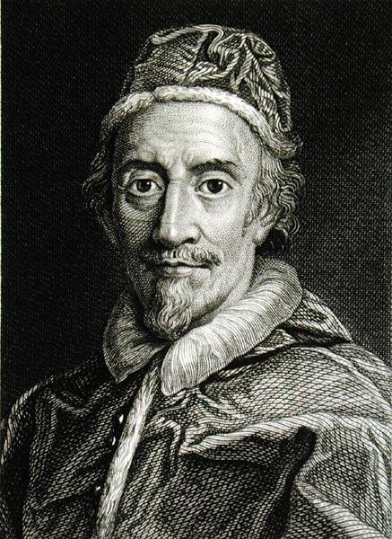Pave Clemens IX (1600-69) (stik) af English School