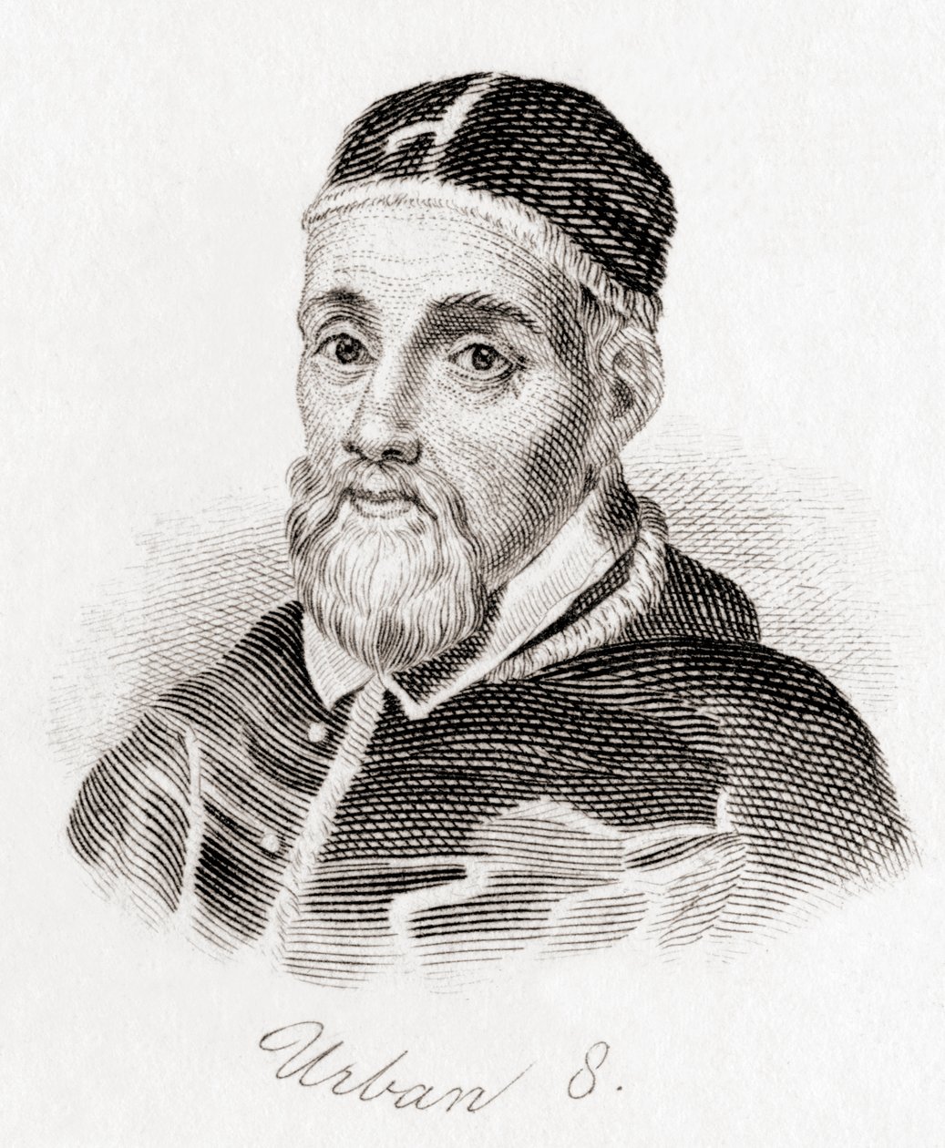 Pave Urban VIII, ca. 1568 -1644, født Maffeo Barberini (stik) af English School