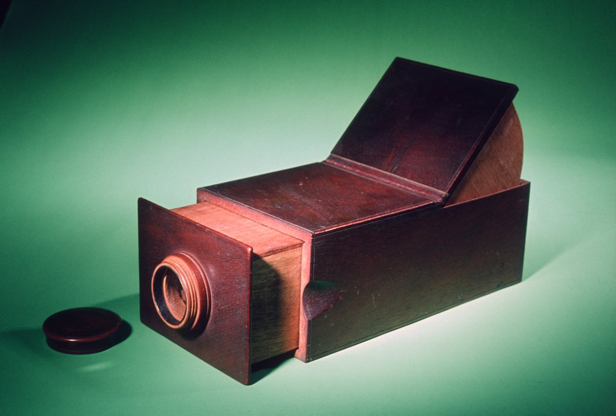 Bærbar skydeboks camera obscura, c.1800 (træ) af English School