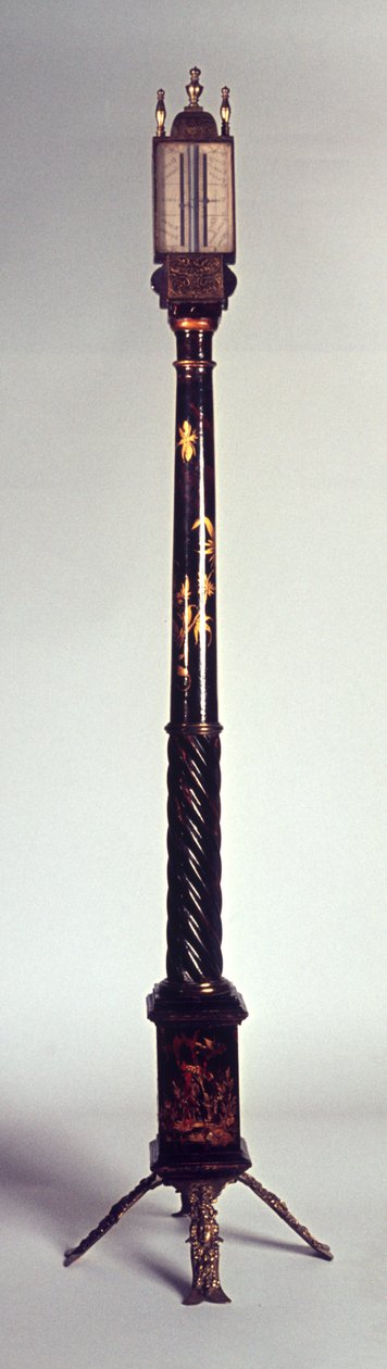 Bærbart pindebarometer med chinoiserie dekoration, slutningen af 1600-tallet af English School