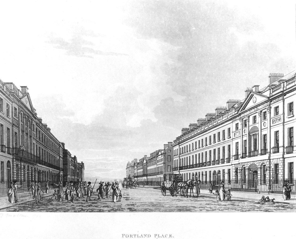 Portland Place, London, 1800 af English School