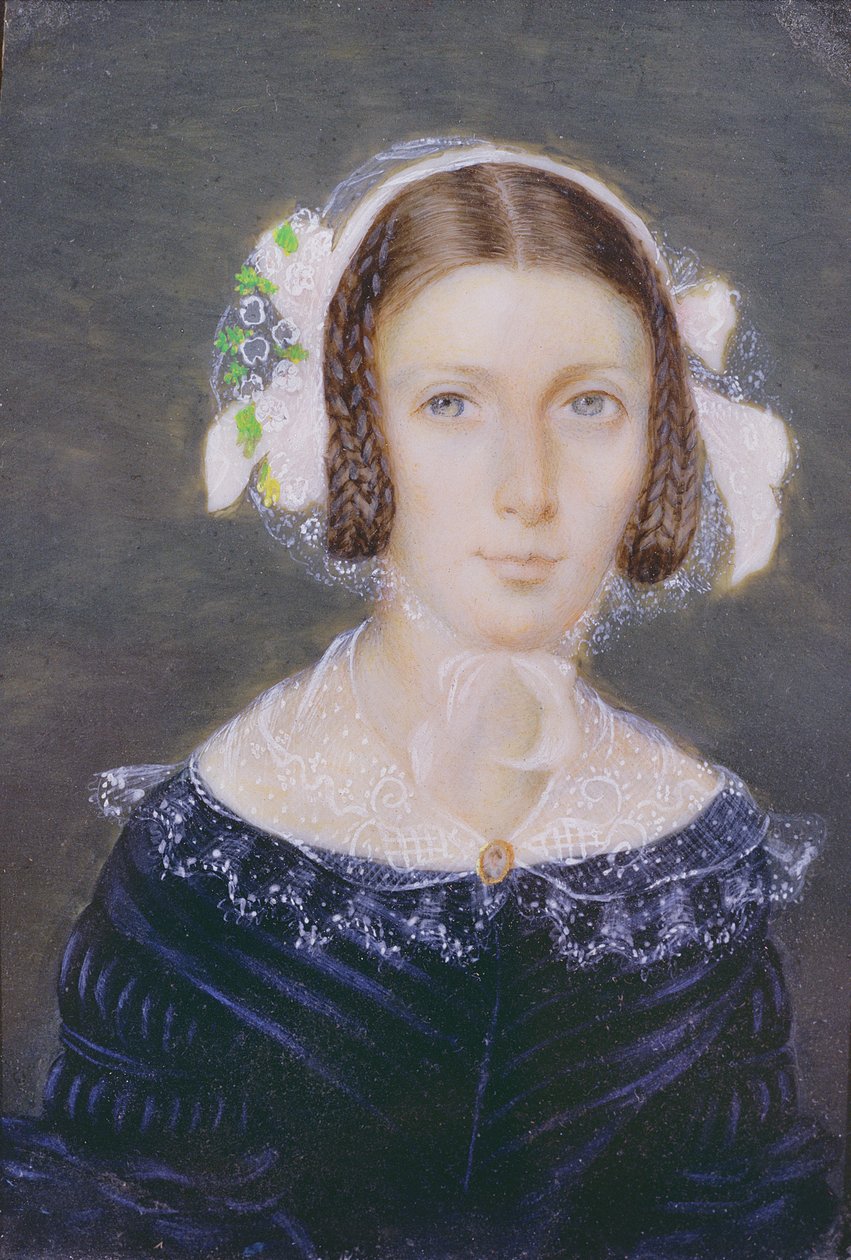 Portrætminiature af Fanny Brawne, 1833 (wc på papir) af English School