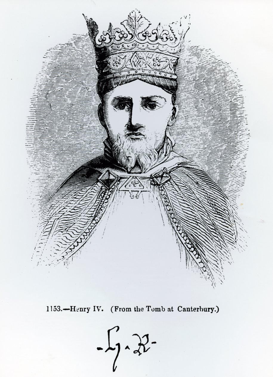 Portræt og signatur af Henrik IV (1366-1413) af English School