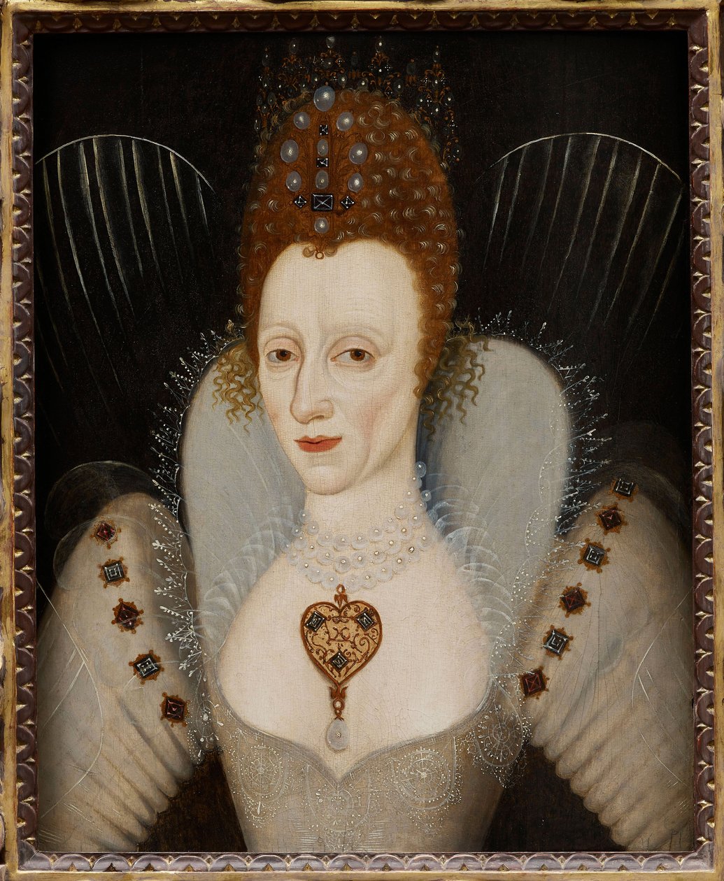 ""Portræt af Dronning Elizabeth I af England"" (Portræt af Dronning Elizabeth I (1533-1603)) Anonymt maleri Circa 1600 privat samling af English School