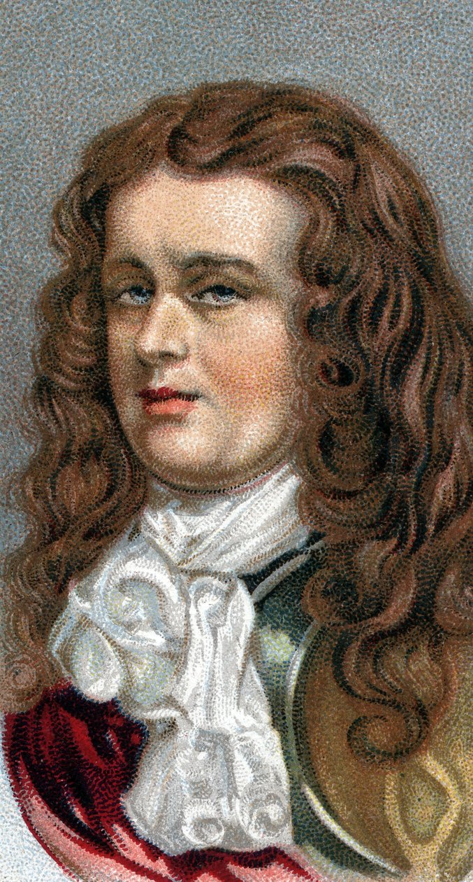 Portræt af admiral Robert Blake -Portræt af Robert Blake (1599-1657), engelsk admiral - Fra serien "" Leaders of Men"" - Chromolithography - English School, 20. århundrede - af English School
