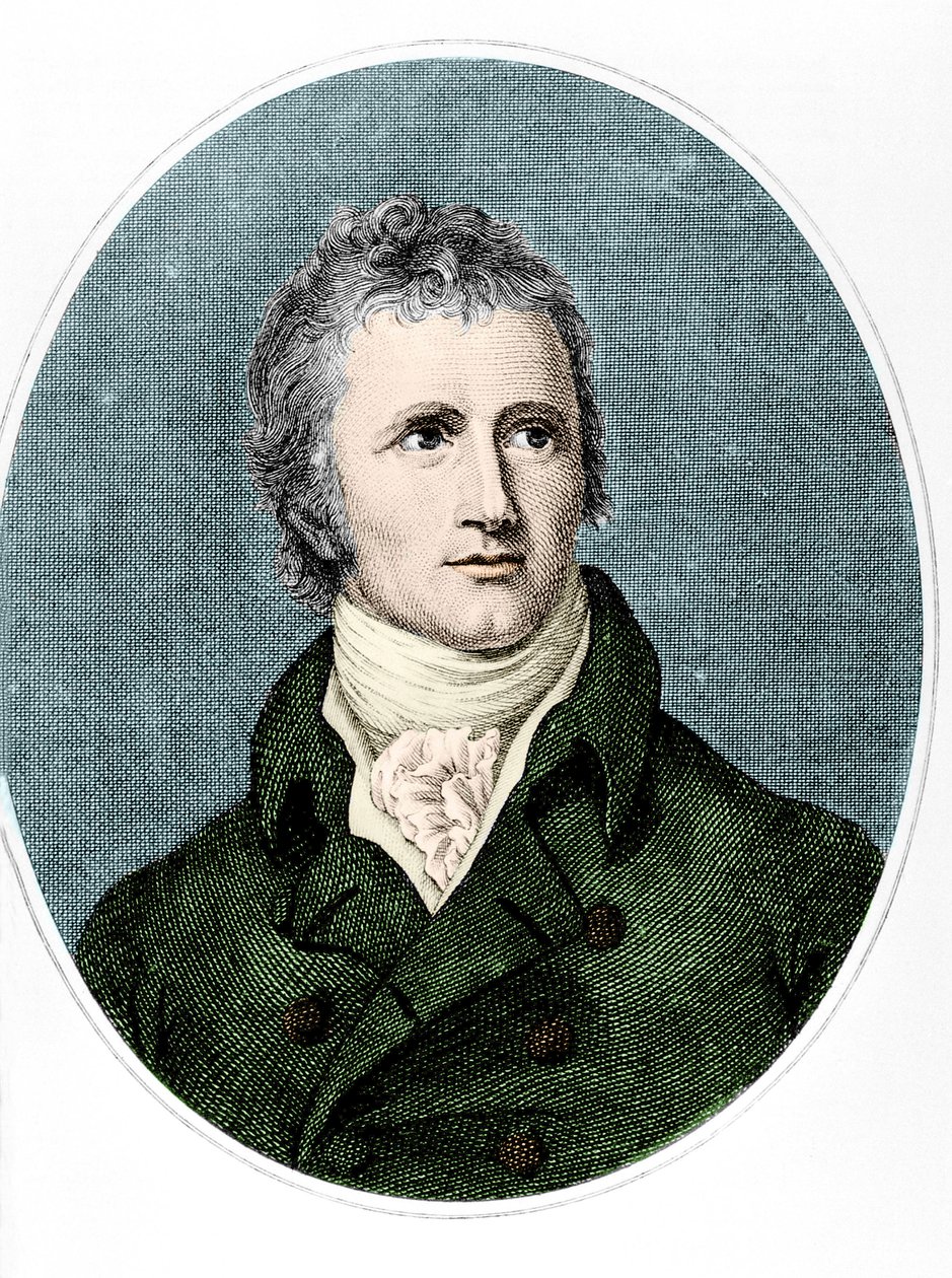 Portræt af Alexander MacKenzie (farvet gravering) af English School