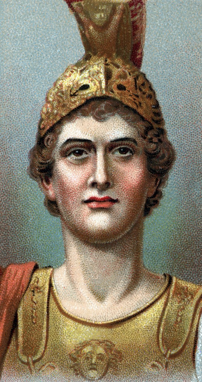 Portræt af Alexander den Store - Alexander den Store (356 - 323 f.Kr.) - Fra serien "" Leaders of Men"" - Chromolithography - Engelsk Skole, 20. århundrede - af English School