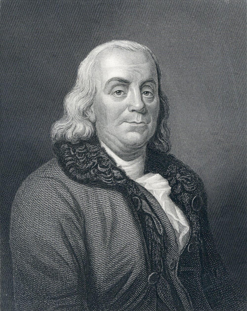Portræt af Benjamin Franklin, ca. 1833 af English School