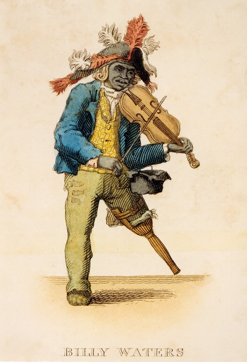 Portræt af Billy Waters, ca. 1820 (ætsning og gravering med wc) af English School
