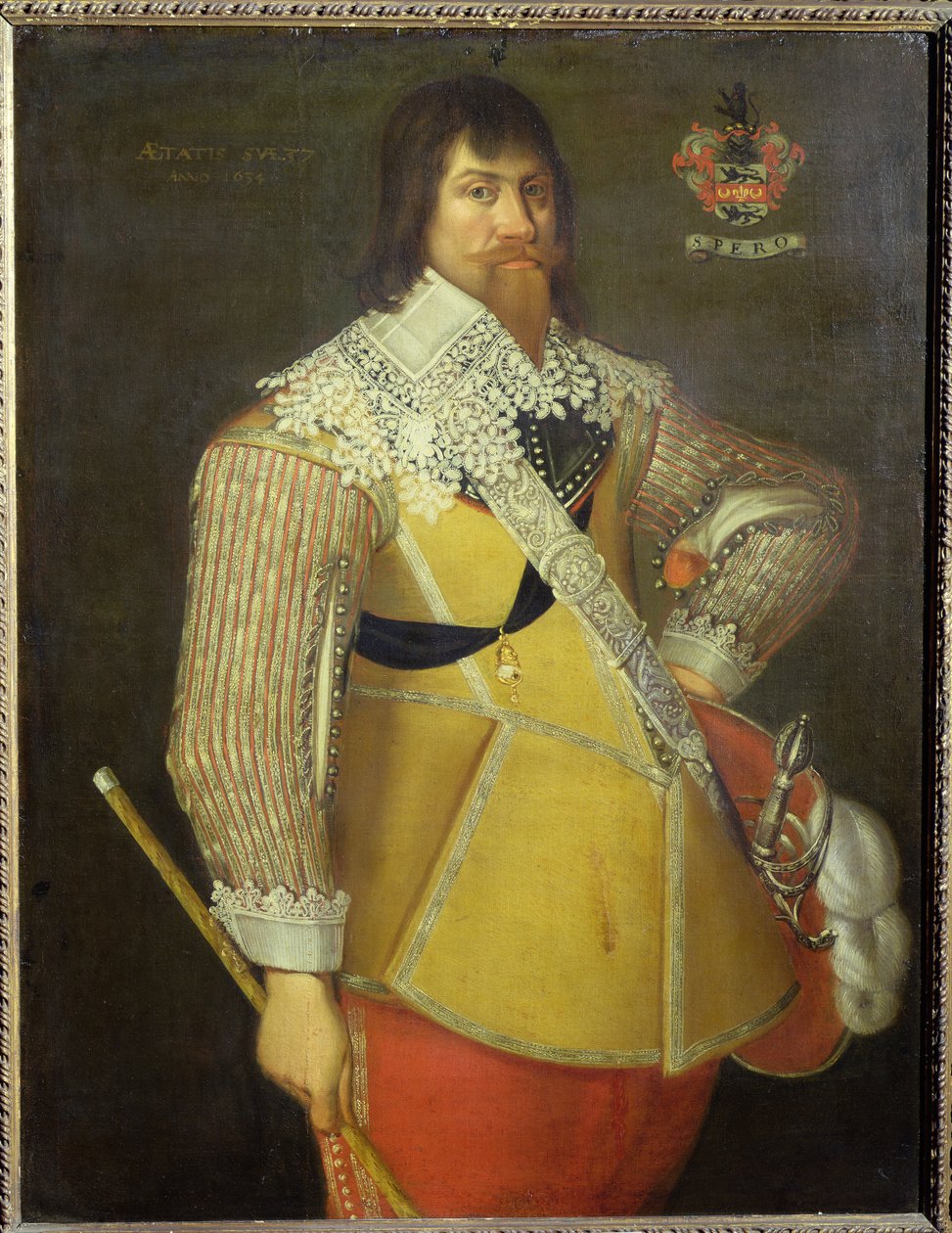 Portræt af kaptajn Daniel Goodricke af English School