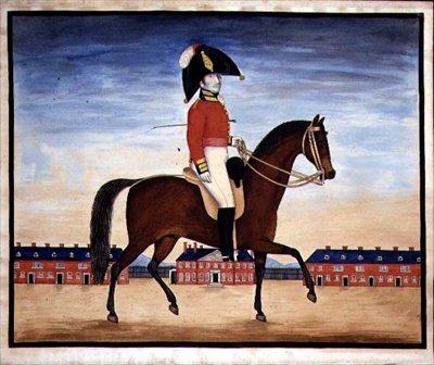 Portræt af kaptajn William Manfull fra 3. kongens eget regiment af lette dragoner af English School