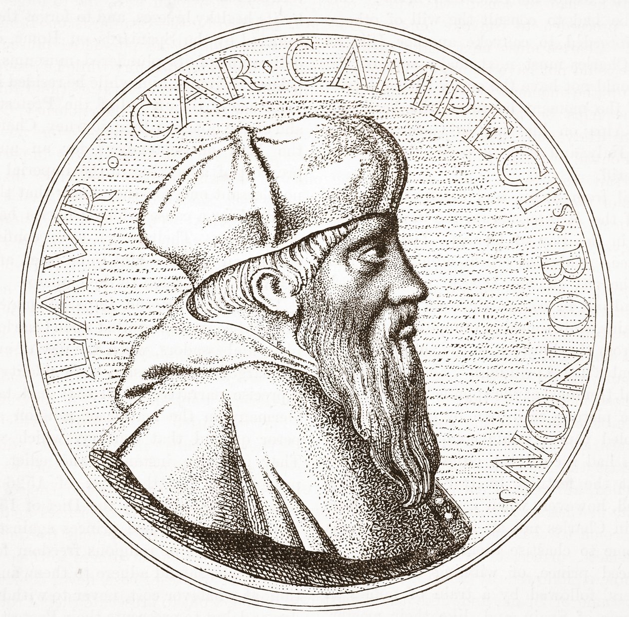 Portræt af kardinal Campeggio, illustration fra The History of Protestantism af James Aitken Wylie (1808-1890), pub. 1878 af English School