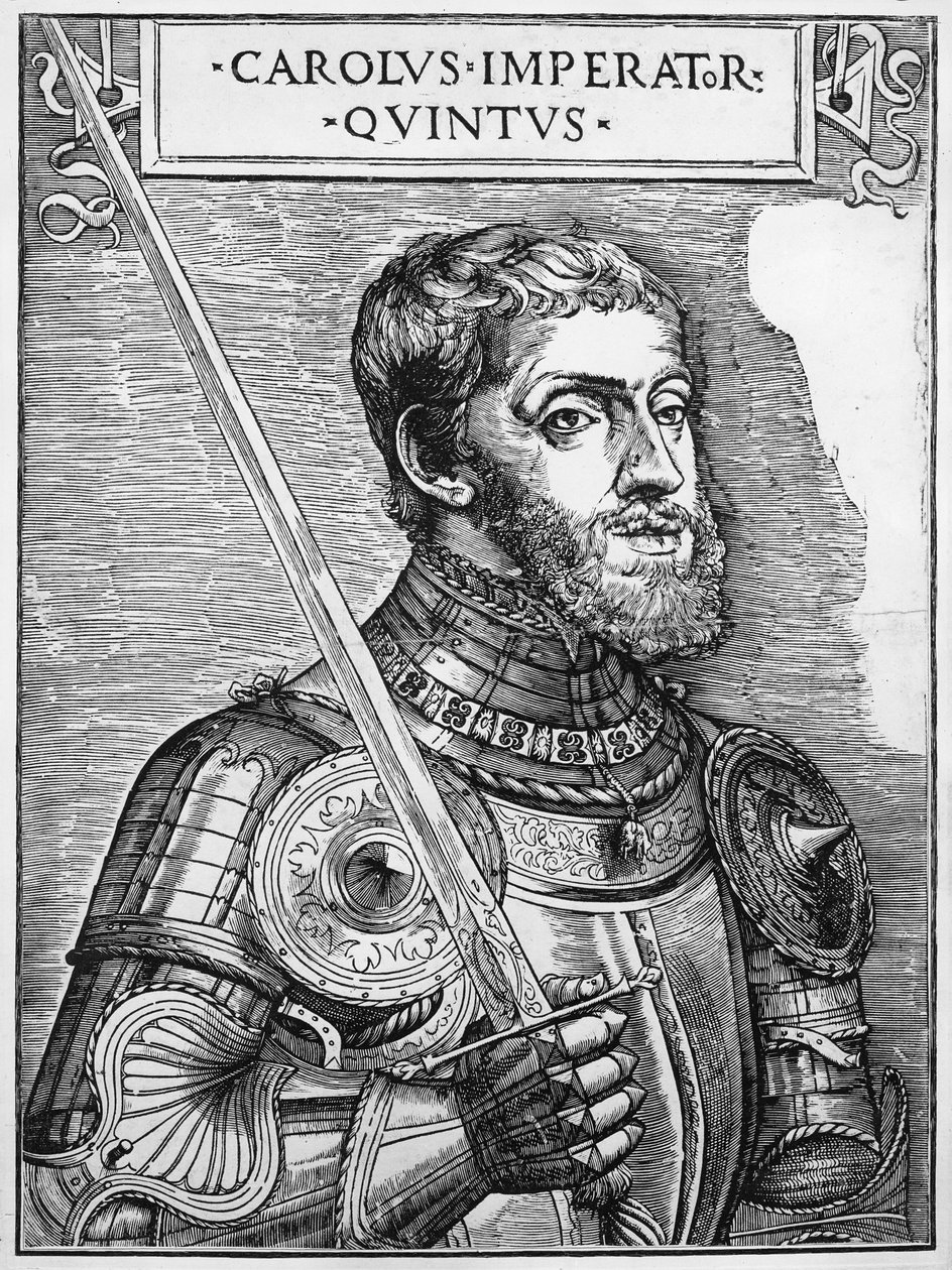 Portræt af Karl V (1500-58), den hellige romerske kejser af English School