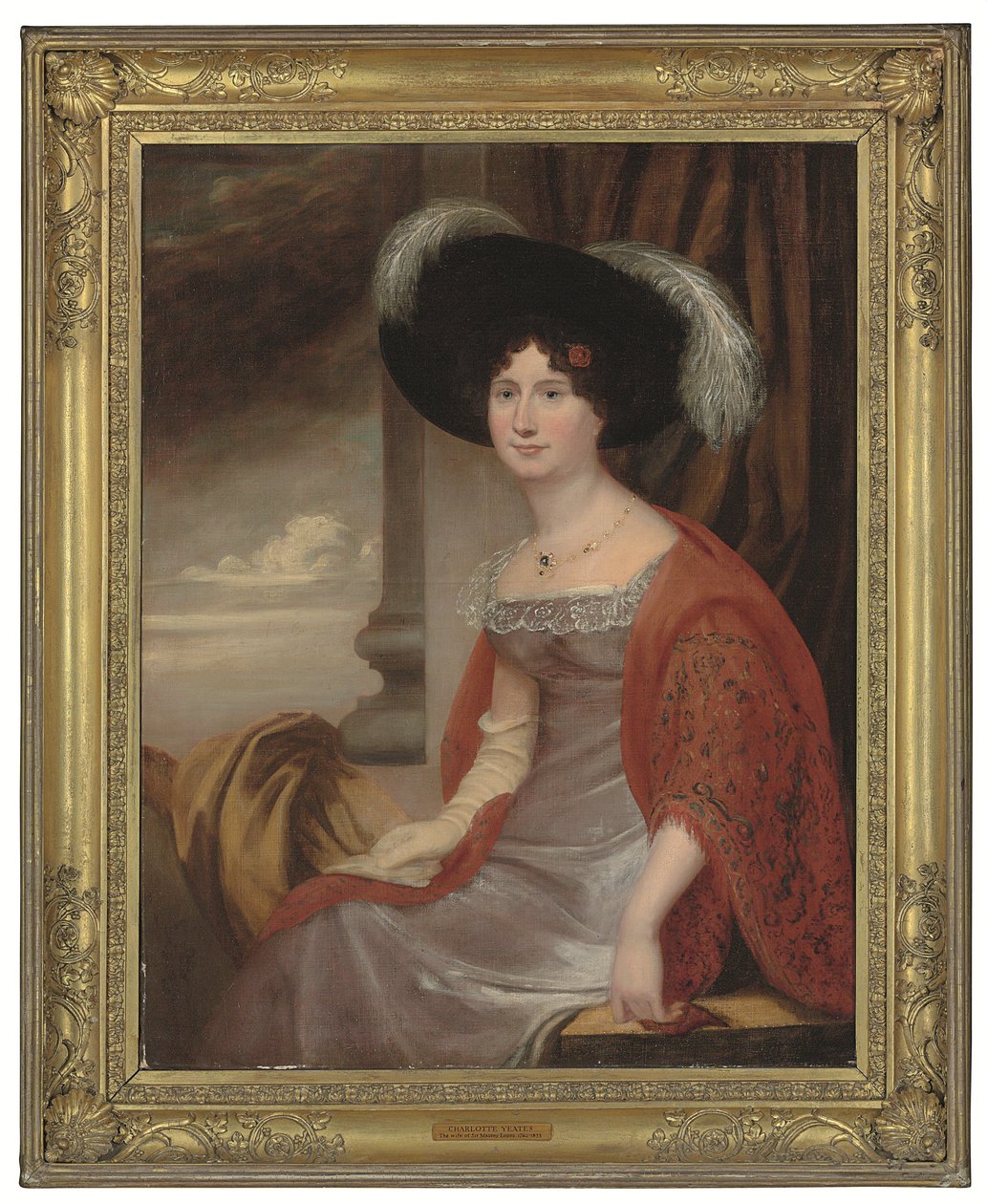 Portræt af Charlotte Yeates, Lady Lopes (d. 1833) (olie på lærred) af English School