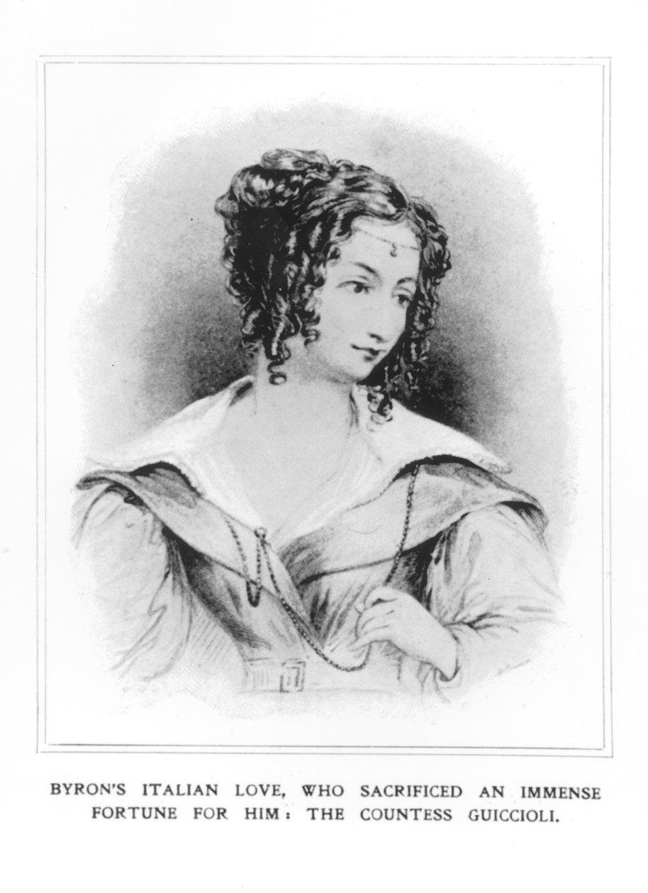 Portræt af grevinde Guiccioli (1800-73) af English School