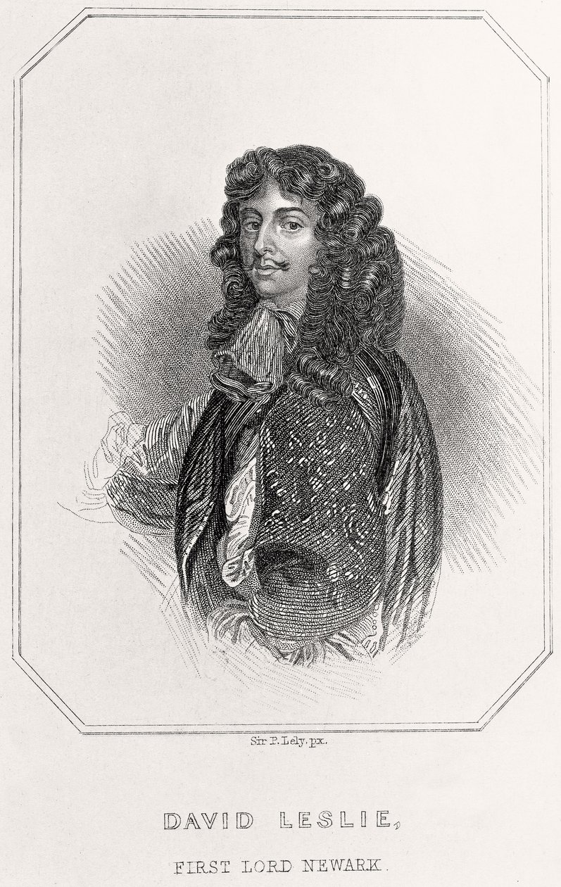 Portræt af David Leslie, 1st Lord of Newark, 1835 af English School