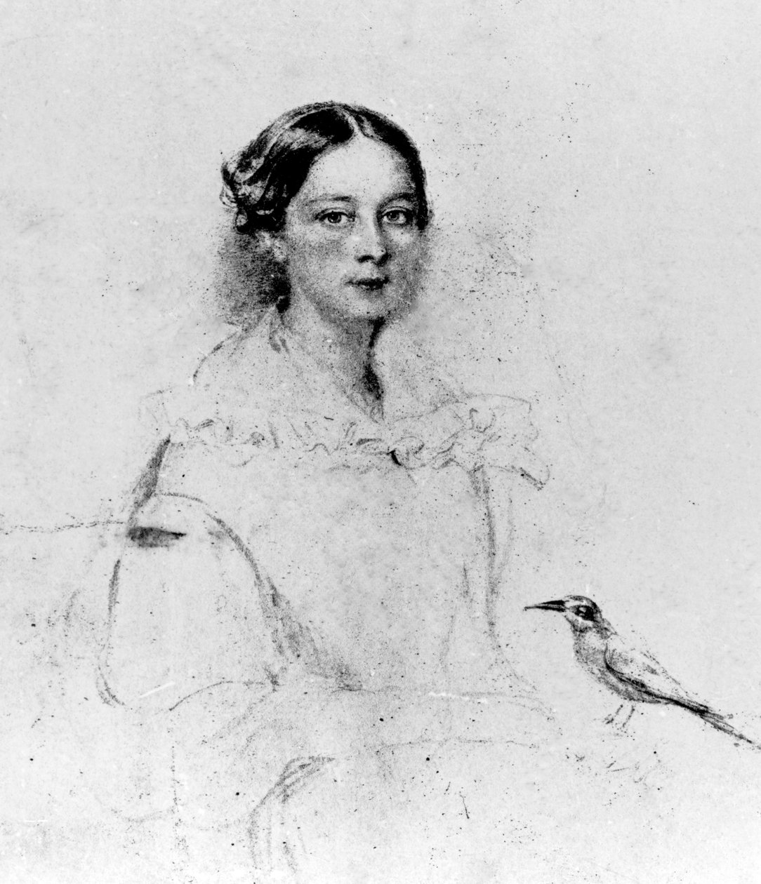Portræt af Emily Shore (1819-1839), 1800-tallet (tegning) af English School