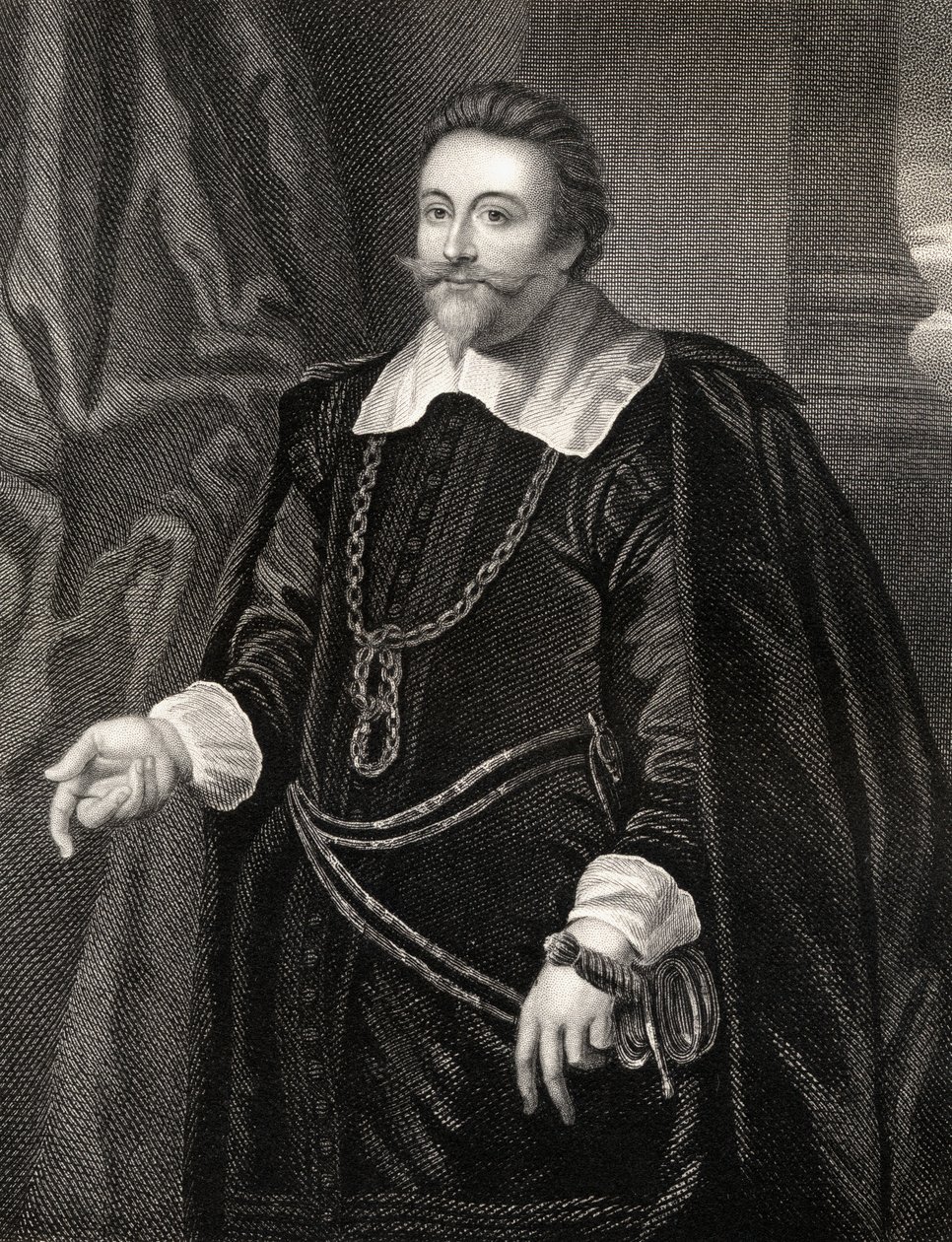 Portræt af Francis Cottington, fra Lodges British Portraits, 1823 af English School