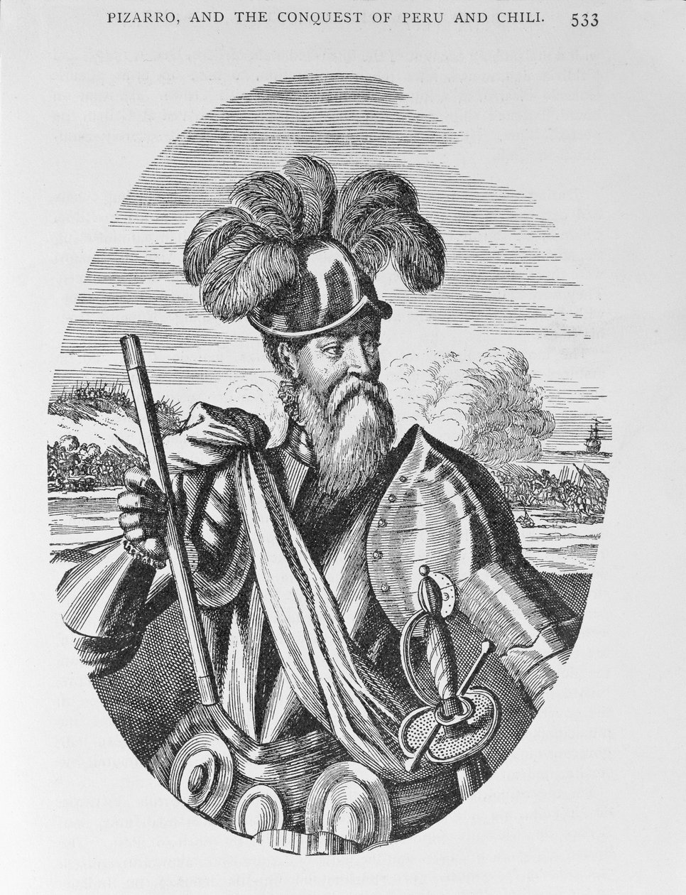 Portræt af Francisco Pizarro (ca. 1475-1541) fra 