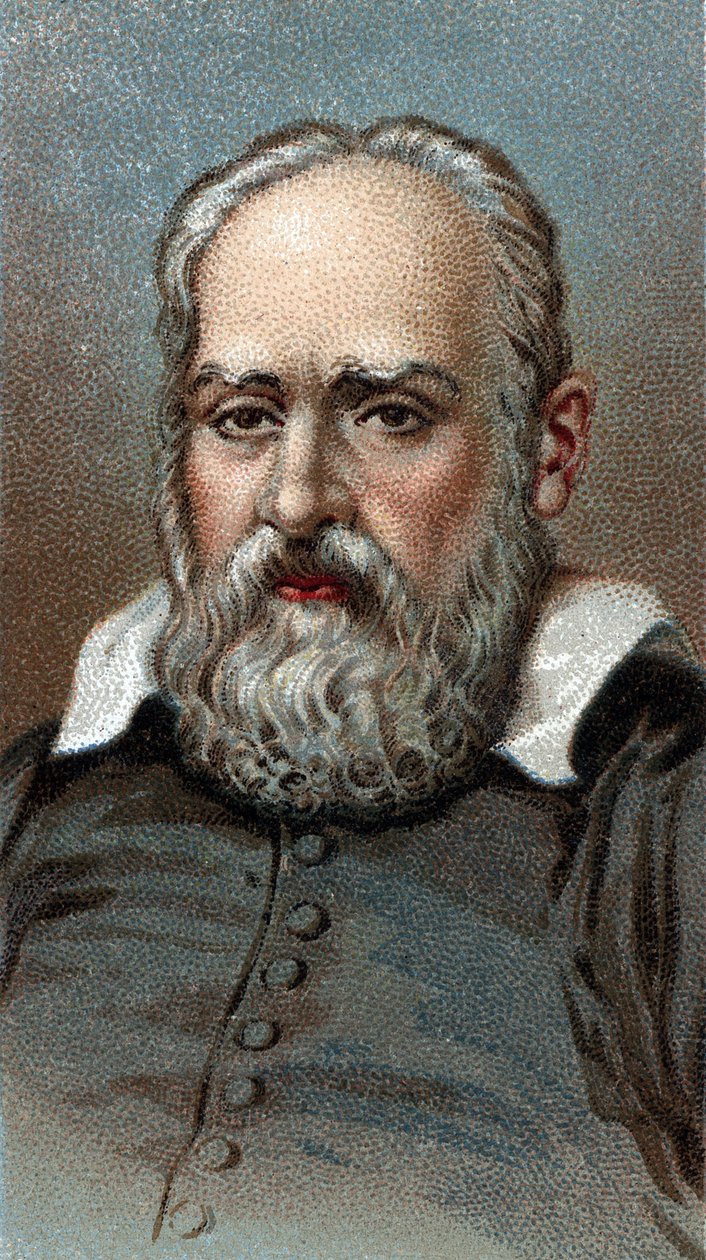 Portræt af Galilæa - Galileo Galilei - Fra serien "" Leaders of Men"" - Chromolithography - English School, 20. århundrede - af English School