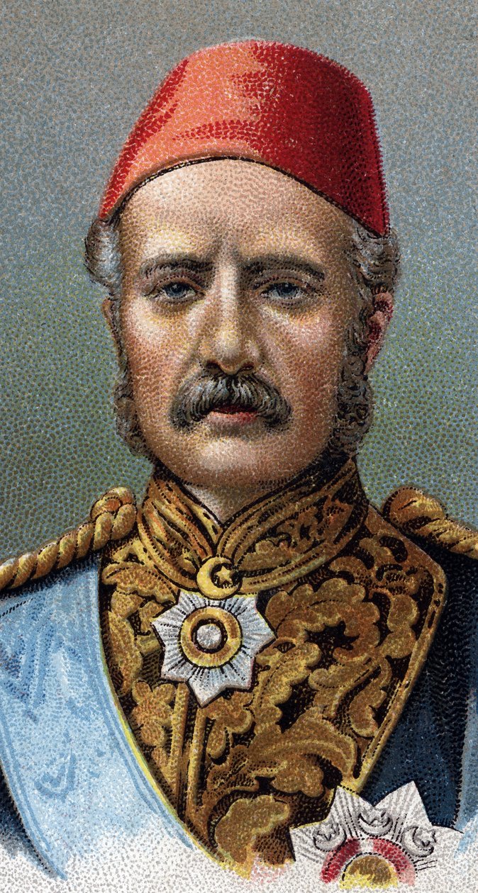 Portræt af general Charles Gordon, britisk soldat - Portræt af Charles George Gordon dit le Pasha (1833-1885), britisk soldat - Fra serien "" Leaders of Men""" - Chromolithography - English School, 20. århundrede - af English School