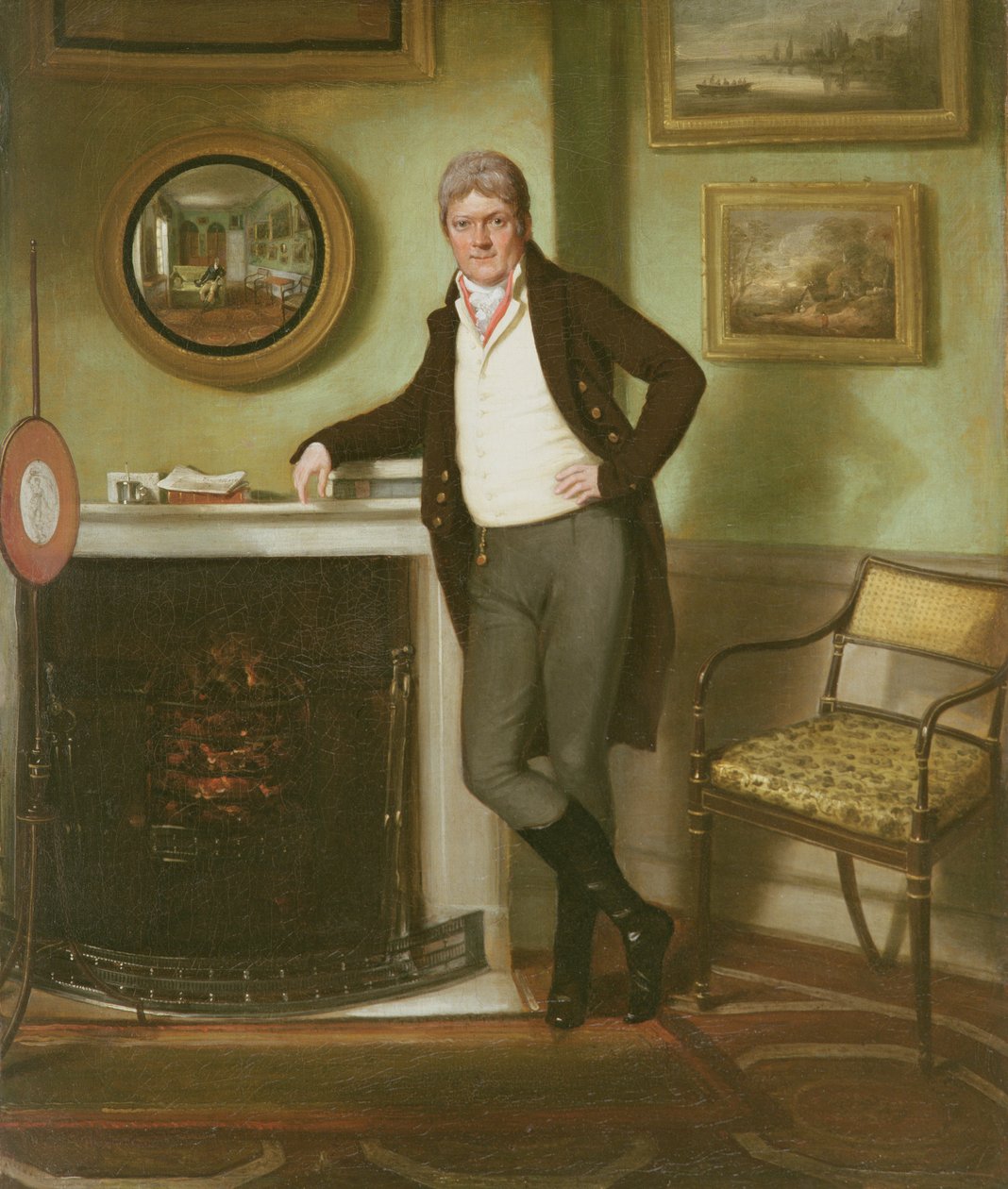 Portræt af George Henckell i hans Study, ca. 1800 af English School